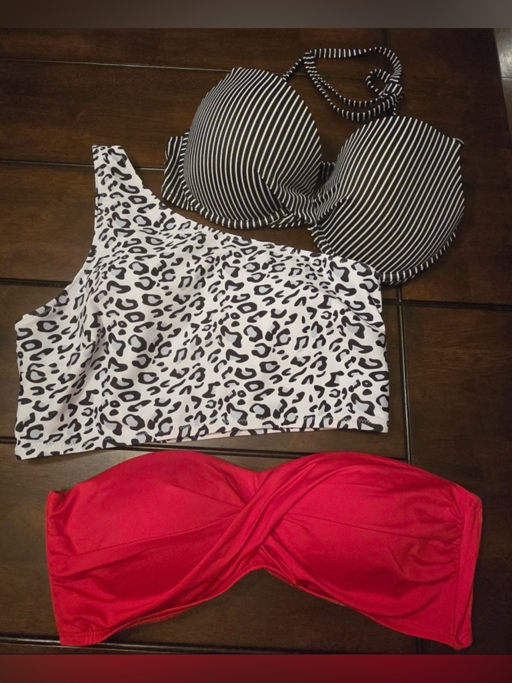 3 Women’s Bikini Tops, Shade & Shore, Mossimo, Popvil 34DD, Large
